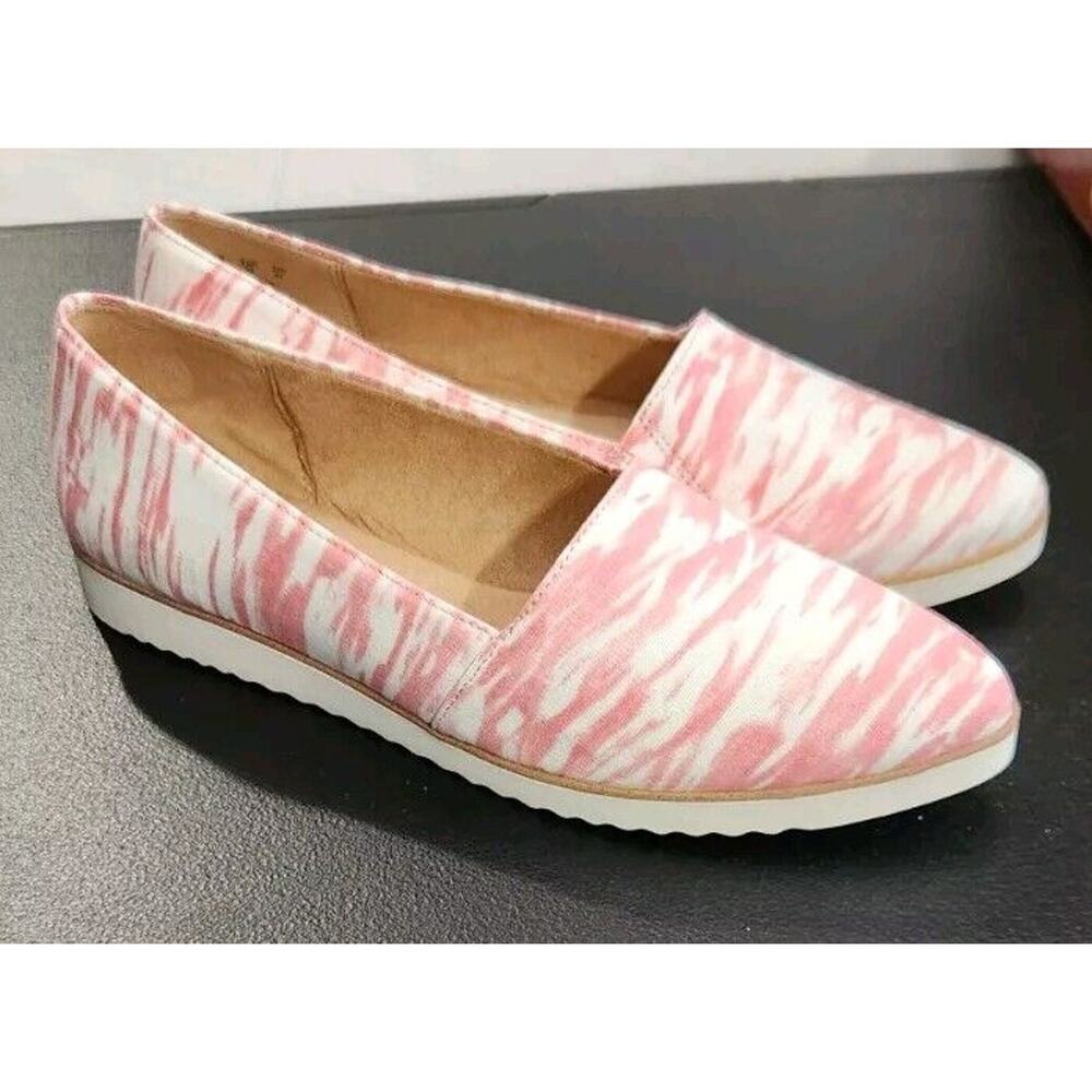 7.5 Life Stride Pink and White Slip-On Sneakers